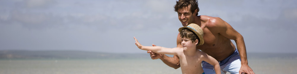 Dad and Son on the Beach